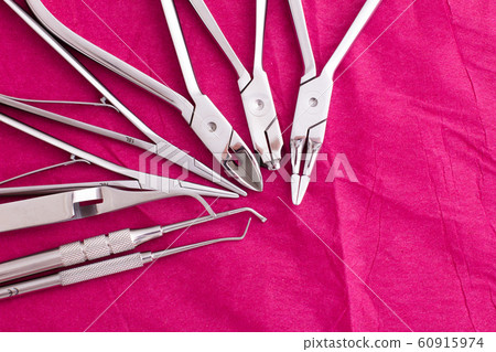 Medical service concept.Professional dental metal equipments for dentist 60915974