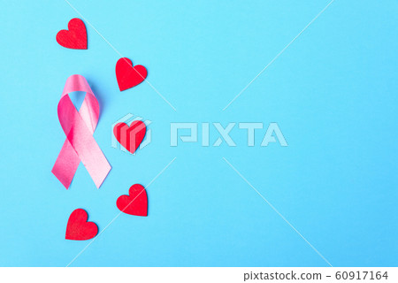Breast cancer month concept, flat lay top view, Breast cancer month concept, flat lay top view, 60917164