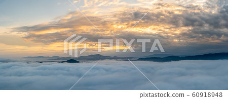 Panorama beautiful view of sea of mist at 60918948