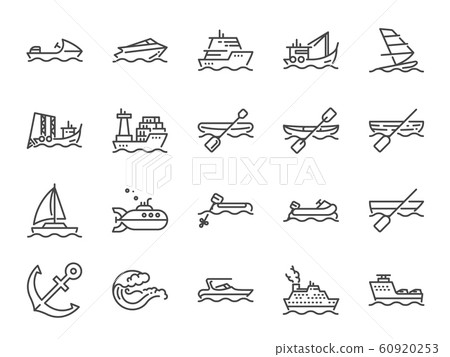 Water Transport icon set. Water Transport icon set. 60920253