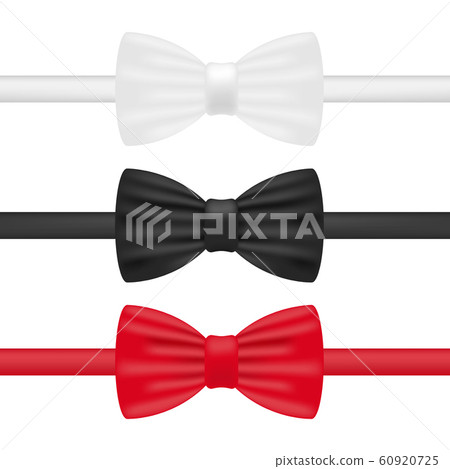 Bowtie. White, black and red bow tie realistic Bowtie. White, black and red bow tie realistic 60920725