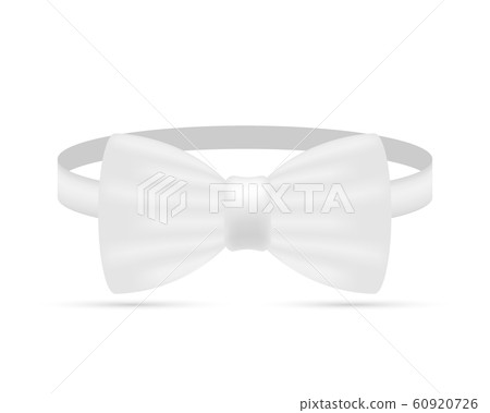 Bowtie. White bow tie realistic vector stock Bowtie. White bow tie realistic vector stock 60920726