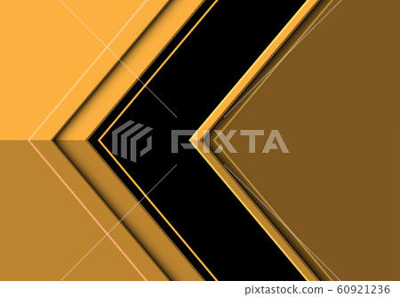 Abstract Black Arrow Direction On Yellow Design Stock