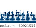 Chess set on the chessboard 60921535