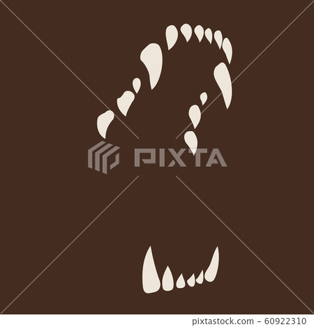 White Fang icon isolated on neutral brown background. 60922310