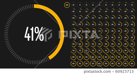 Set of circle percentage diagrams from 0 to 100 60923713