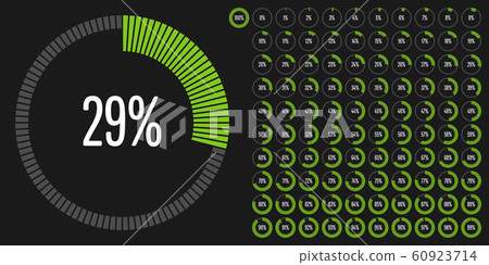 Set of circle percentage diagrams from 0 to 100 60923714