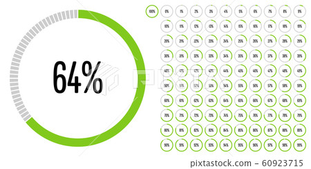 Set of circle percentage diagrams from 0 to 100 60923715