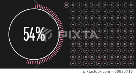 Set of circle percentage diagrams from 0 to 100 60923716