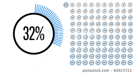 Set of circle percentage diagrams from 0 to 100 Set of circle percentage diagrams from 0 to 100 60923722