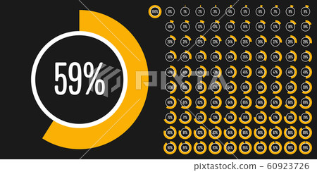 Set of circle percentage diagrams from 0 to 100 Set of circle percentage diagrams from 0 to 100 60923726