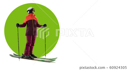 Sportswoman training on white background, flyer for your ad Sportswoman training on white background, flyer for your ad 60924305