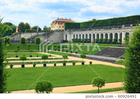 A historic garden Grosssedlitz with fountains in Germany 60926491