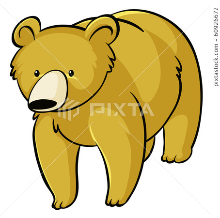 Yellow bear on white background - Stock Illustration [60926672] - PIXTA