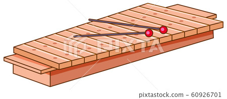 Wooden xylophone on white background Wooden xylophone on white background 60926701