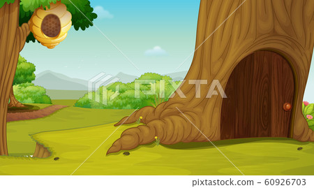 Background scene with house in the tree 60926703
