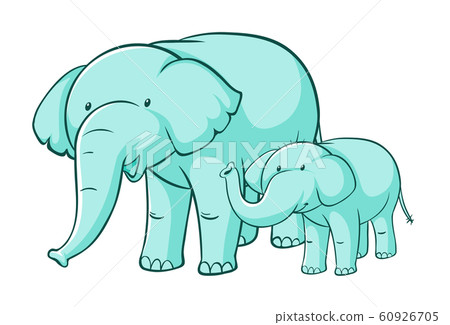 Blue elephants on white background 60926705
