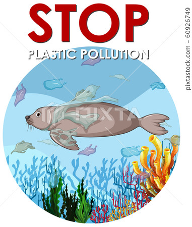 Poster design with seal and plastic bags 60926749