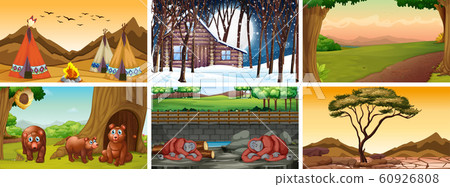 Six scenes with wild animals 60926808