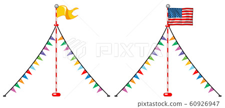 Two Flags Design Sample Two flag designs with colorful triangles - Stock Illustration [60926947 ...