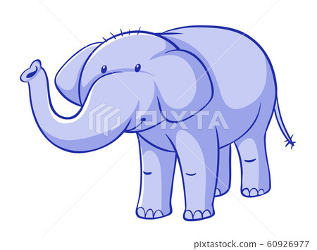 Blue elephant on white background 60926977