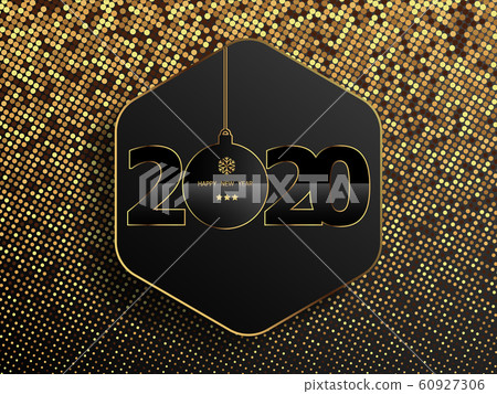 abstract 2020 happy new year golden background-插圖素材 [60927306] - PIXTA圖庫