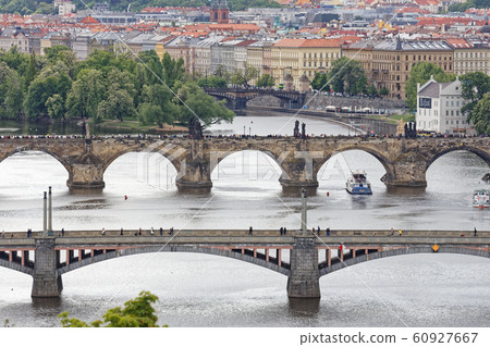 Vltava river and Prague cityscape from huge metronome Vltava river and Prague cityscape from huge metronome 60927667