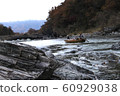 Nagatoro rock face and clear stream 60929038