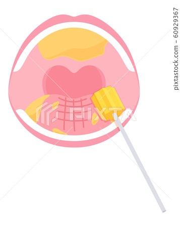 Illustration of oral care_sponge brush_drying and sputum 60929367