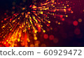 3d abstract beautiful background with light rays colorful glowing particles, depth of field, bokeh. Abstract explosion of multicolored shiny particles or light rays like laser show. 60929472