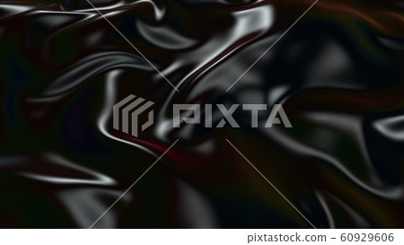 3D render beautiful folds of black silk in full screen, like a beautiful clean fabric background. Simple soft background with smooth folds like waves on a liquid surface. 5 60929606