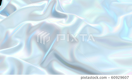 3D render beautiful folds of white silk in full screen, like a beautiful clean fabric background. Simple soft background with smooth folds like waves on a liquid surface. Nacre 93 60929607
