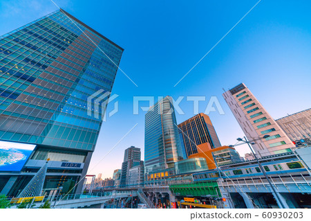 Tokyo cityscape in Japan: view of office buildings in front of Akihabara station in Tokyo Tokyo cityscape in Japan: view of office buildings in front of Akihabara station in Tokyo 60930203