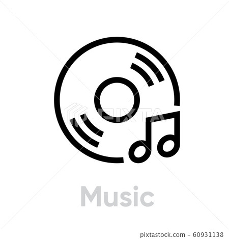 Vinyl and Music Note icon 60931138