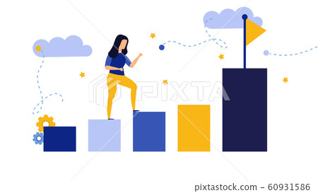 Marketing achievement leader business woman. Marketing achievement leader business woman. 60931586