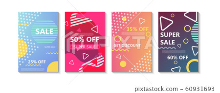 Memphis sale banner vector template background Memphis sale banner vector template background 60931693