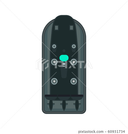 Navy hovercraft top view vector icon illustration. Navy hovercraft top view vector icon illustration. 60931734