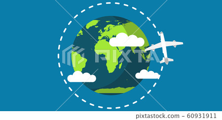 Travel plane world earth vector illustration Travel plane world earth vector illustration 60931911