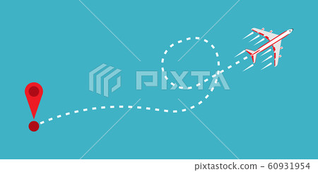 Airplane line path track flight vector Airplane line path track flight vector 60931954