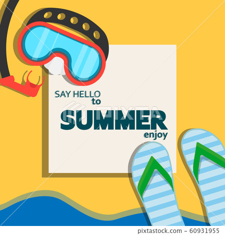 Vacation summer beach illustration holiday vector Vacation summer beach illustration holiday vector 60931955