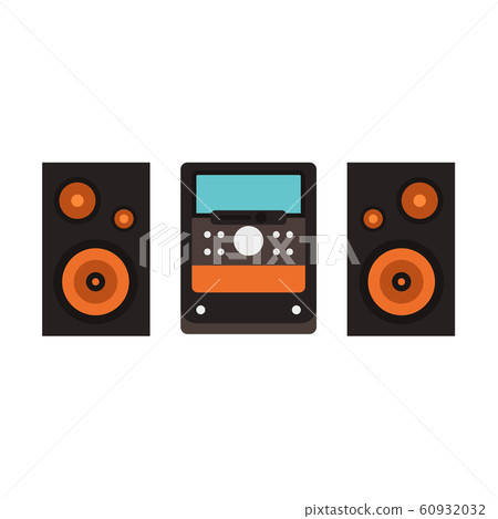 Audio system vector flat icon sound electronic - Stock Illustration ...
