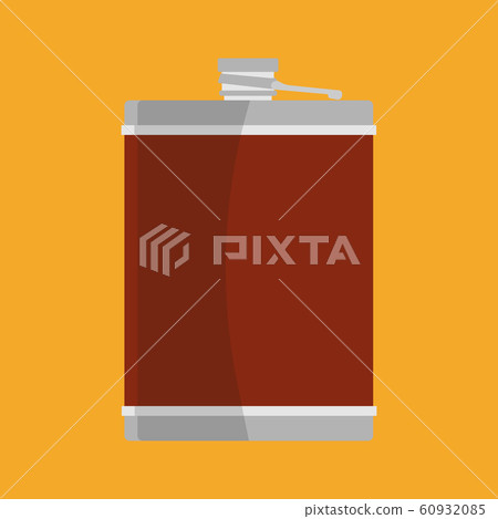 Hip flask vector flat icon illustration container - Stock Illustration ...