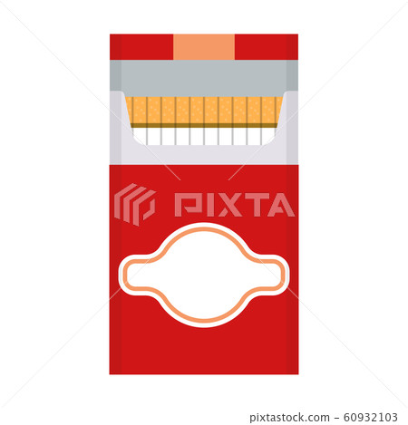 Cigarette box vector icon cardboard package. Cigarette box vector icon cardboard package. 60932103