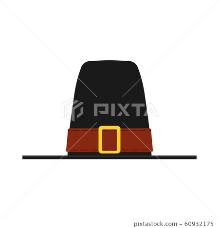 Piligrim hat vector icon cartoon illustration. 60932175