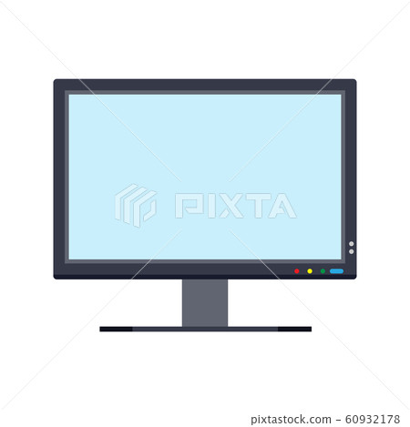 Monitor screen front view display vector icon. 60932178