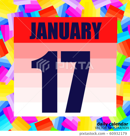 January 17 icon. For planning important day. Banner for holidays and special days. 60932179