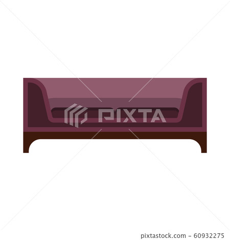 Sofa furniture vector icon front view illustration - Stock Illustration ...