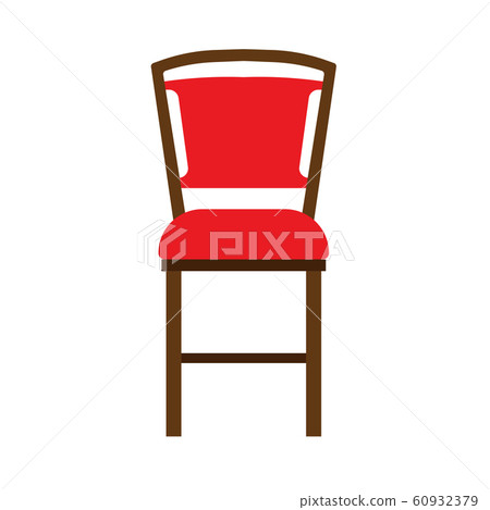 Wooden chair front view vector icon furniture. 60932379