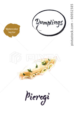 Polish dumpling Pierogi watercolor vector illustration Polish dumpling Pierogi watercolor vector illustration 60932385