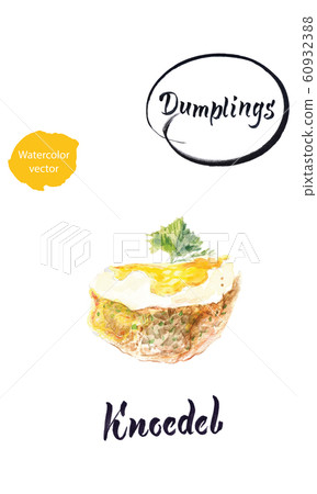 German dumpling Knodel watercolor vector illustration German dumpling Knodel watercolor vector illustration 60932388